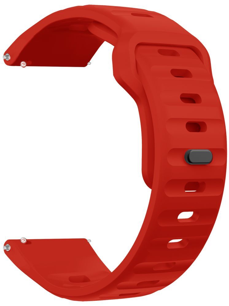     			ACM Watch Strap Sports Silicone Belt 20mm compatible with Pebble Vienna Smartwatch Breatheable Band Red