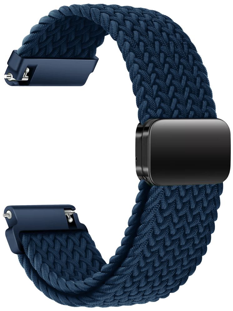     			ACM Watch Strap Woven Braided Magnetic 22mm compatible with Maxima Max Pro Radiance Smartwatch Adjustable Belt Band Blue