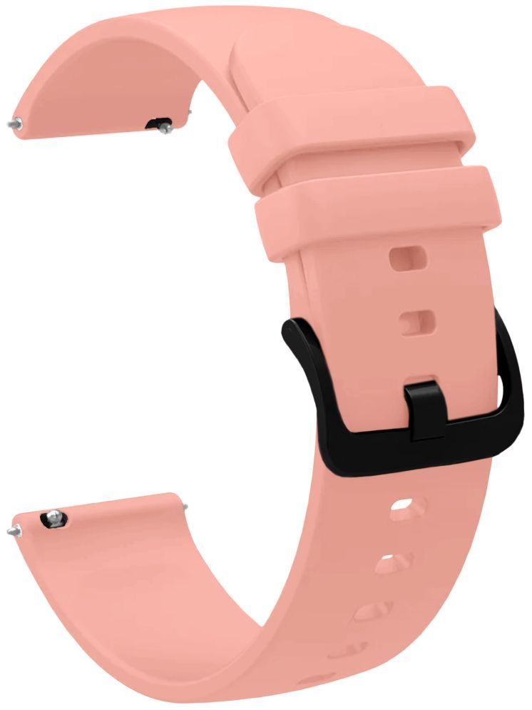     			ACM Watch Strap Silicone Belt 22mm compatible with Noise Noisefit Vortex Plus Smartwatch Hook Band Creame Pink