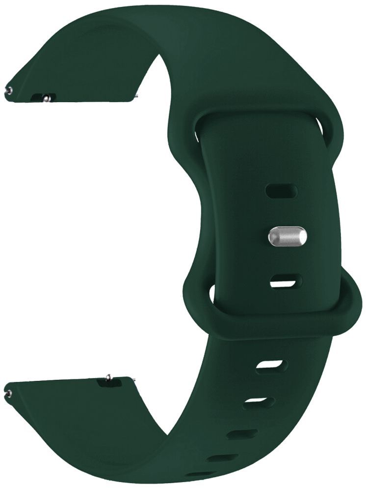     			ACM Watch Strap Silicone Belt 22mm compatible with Boat Lunar Pro Lte Smartwatch Sports Dual Closure Band Dark Green