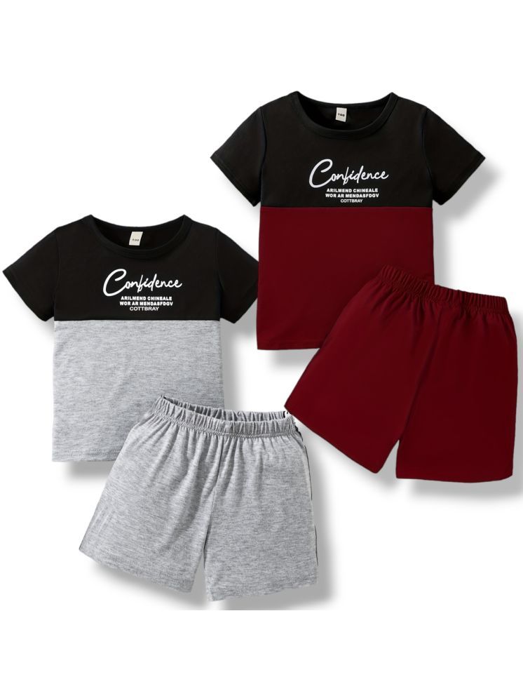     			COTTBRAY Pack of 2 Unisex Cotton T-Shirts & Shorts Set ( Grey Melange )