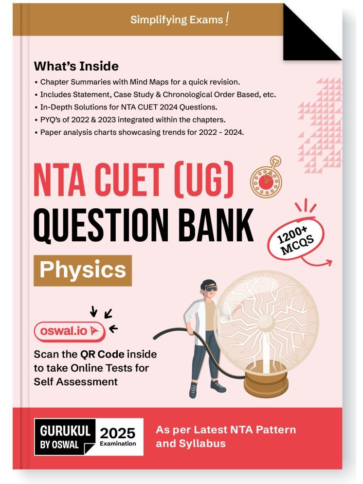     			Gurukul NTA CUET (UG) Physics Question Bank Exam 2025 : 1200+ MCQs, Chapter Summary with Mind Maps, 2024 Solved Paper, PYQs, Paper Analysis Charts, Co