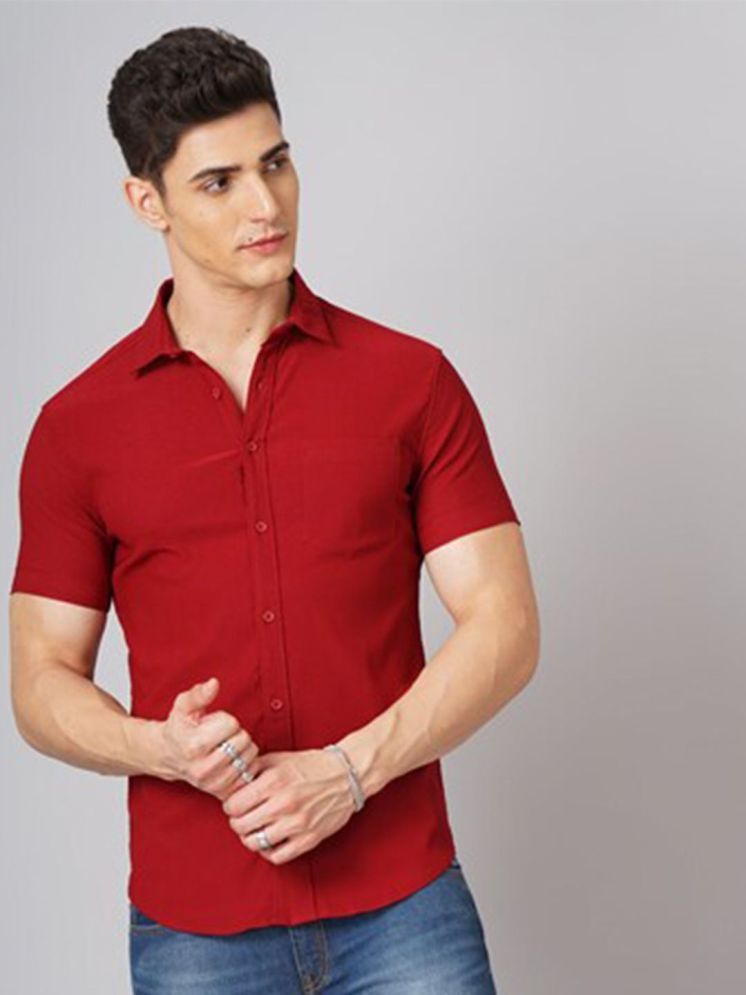     			HARDSODA 100% Cotton Regular Fit Solids Full Sleeves Men's Casual Shirt - Red ( Pack of 1 )