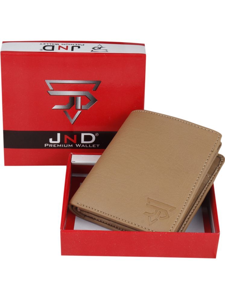     			JND Beige 100% Leather Men's Regular Wallet ( Pack of 1 )