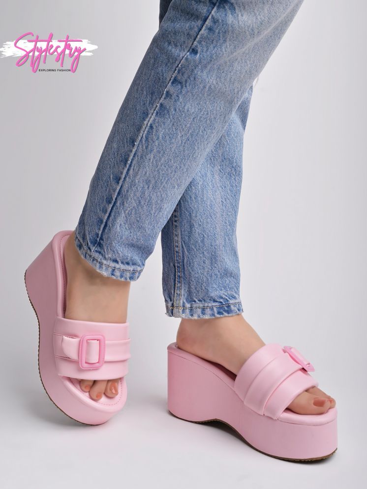     			Stylestry Pink Women's Sandal Heels