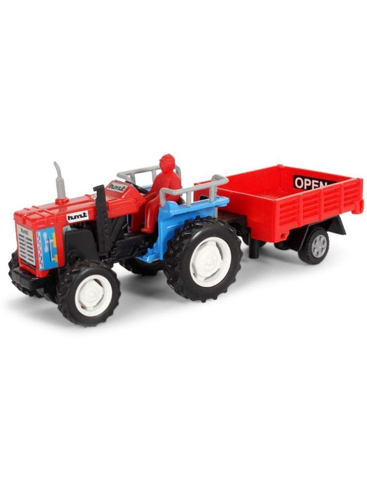     			Tractor Trolley Toy, Made of Non Toxic Plastic Pull Back Action - No Battery Required, with Soft Edges (Multicolor)