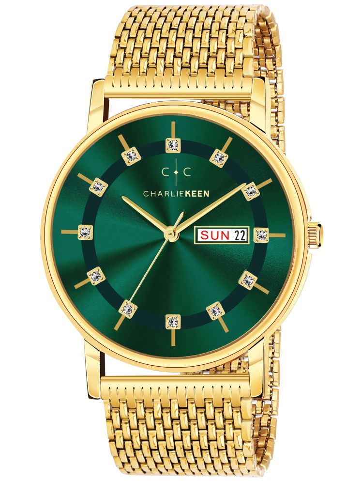     			CHARLIEKEEN Gold Metal Analog Men's Watch