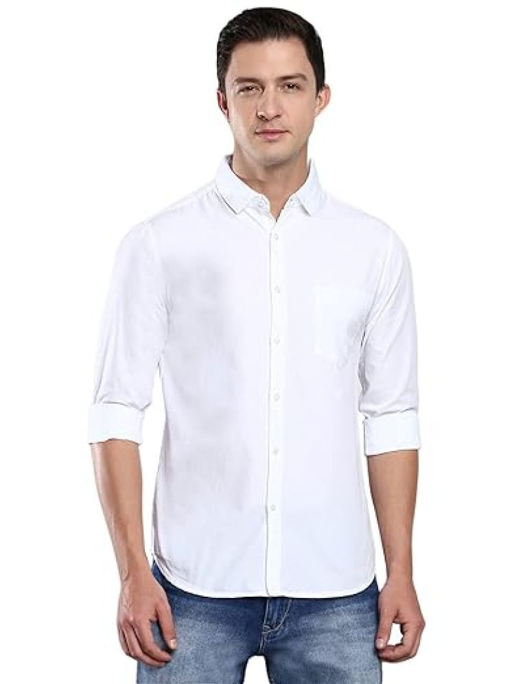     			DVILLA Cotton Blend Regular Fit Self Design Full Sleeves Men's Casual Shirt - White ( Pack of 1 )