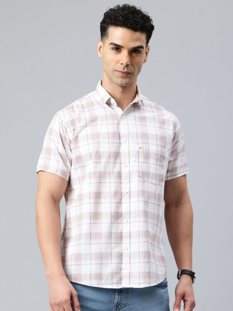     			MAJESTIC MAN 100% Cotton Slim Fit Checks Half Sleeves Men's Casual Shirt - Brown ( Pack of 1 )