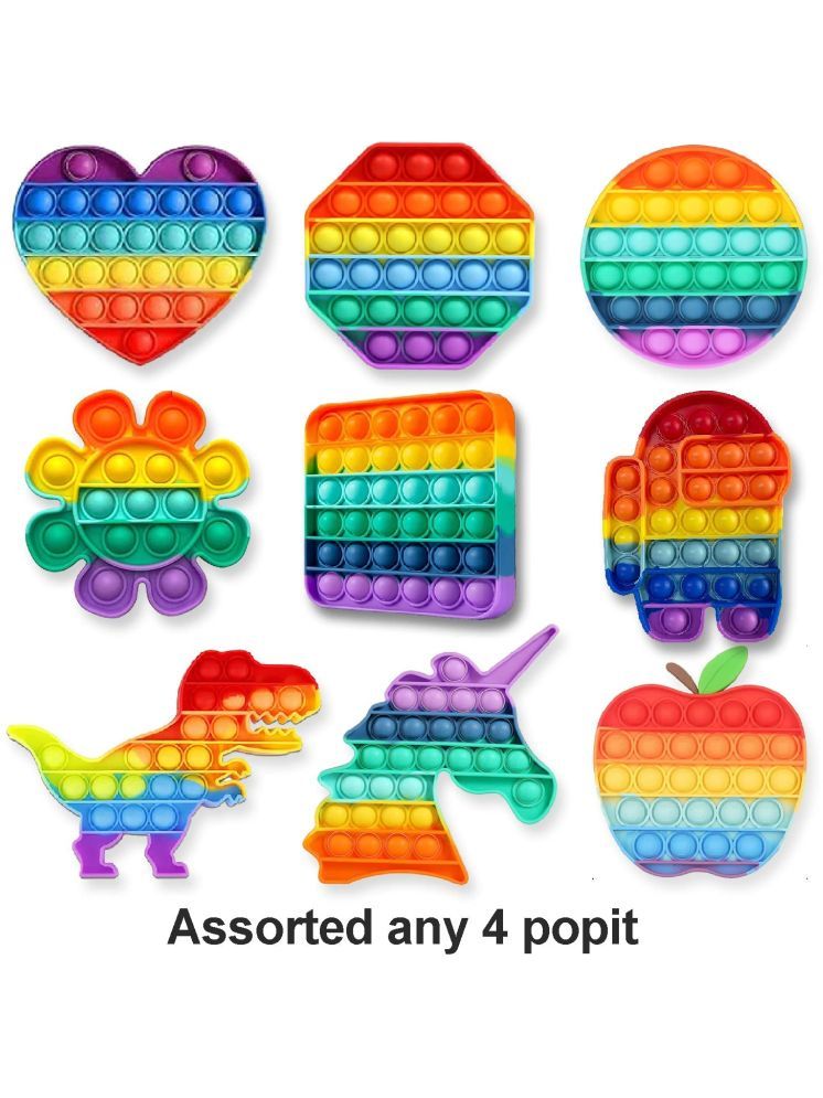     			Pop it Toy, Pop It Fidget Toy Set popit Game Stress Relief for Adults, pop its pop it Set Gifts for Girls, Boys, Kids Adults, Poppet for Kids, pop up poppits Toy (Assorted Color and Any 4 Shape  Pop up Toys)