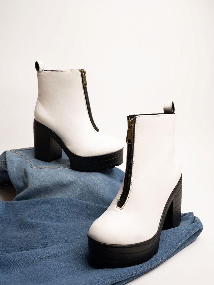     			Stylestry White Women's Ankle Length Boots