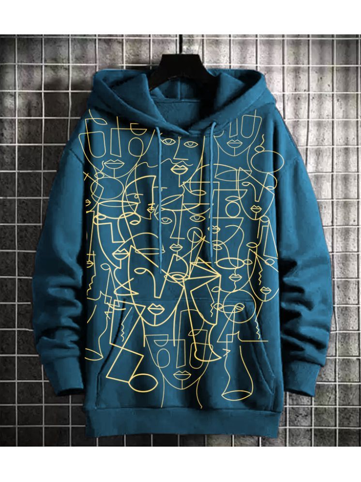     			AIN6 Fleece Hooded Men's Sweatshirt - Teal ( Pack of 1 )