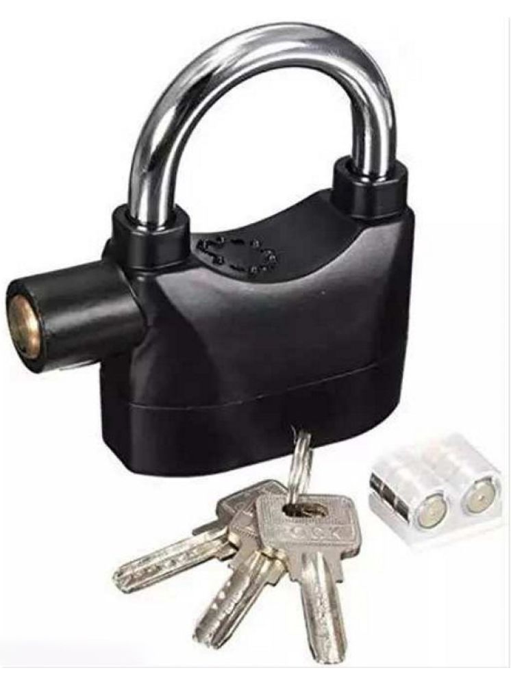     			Alarm Security Lock With Motion Sensor And 3 Keys, Metallic Finish (Black)