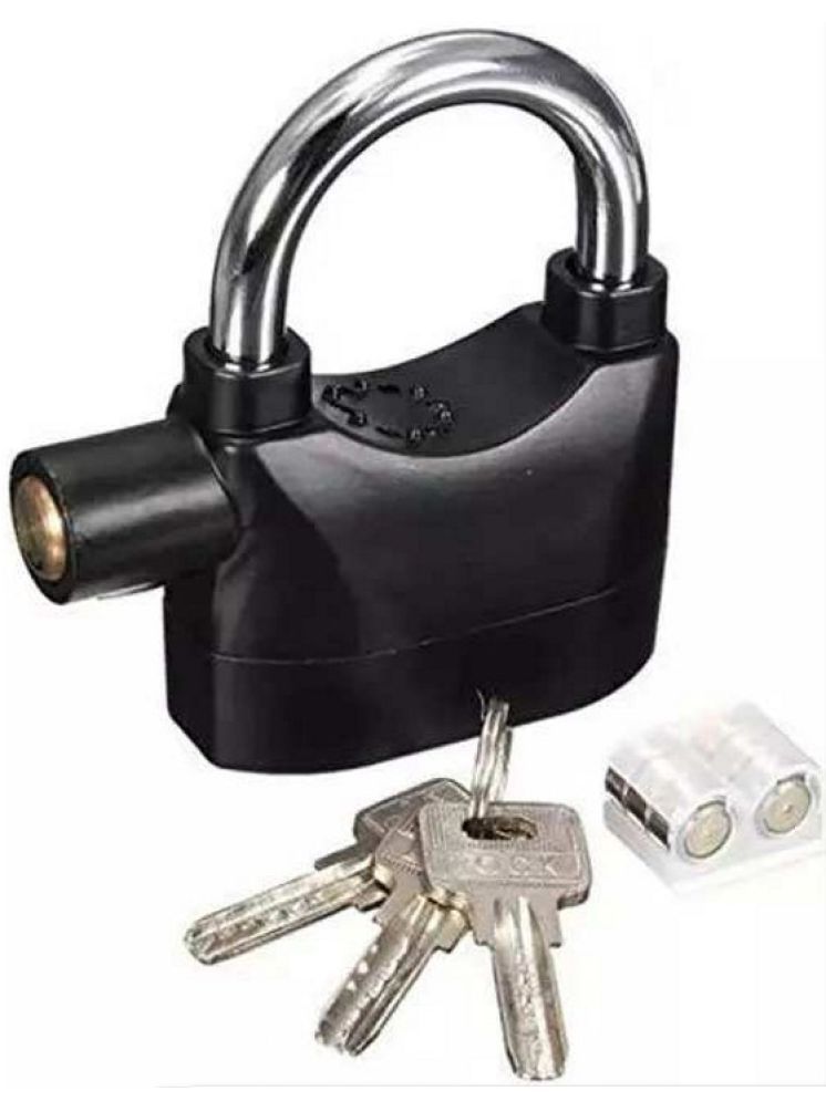     			Alarm Security Lock With Motion Sensor And 3 Keys, Metallic Finish (Black)