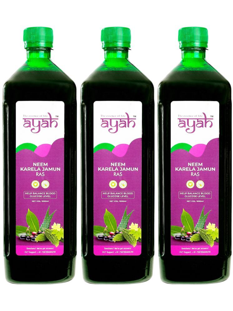     			Ayah Pure & Natural Neem Karela Jamun Ras / Juice - Super Saver Pack of 3