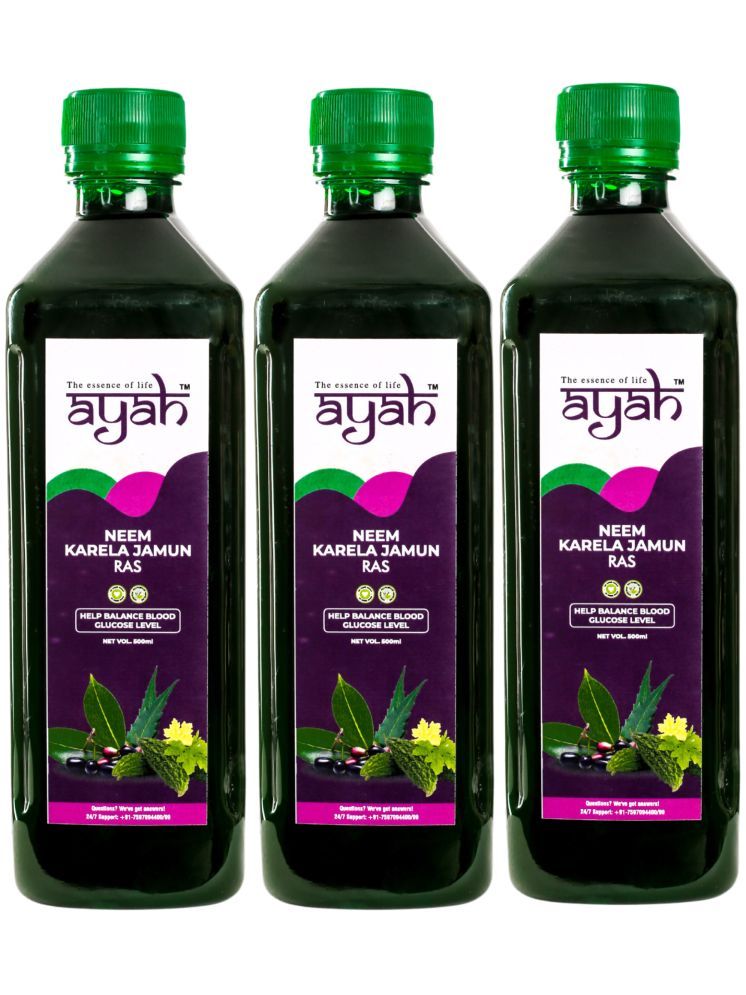     			Ayah Pure & Natural Neem Karela Jamun Ras / Juice - Super Saver Pack of 3