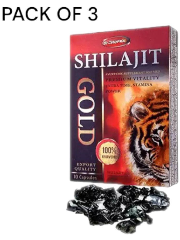     			Dr Chopra Shilajit Gold 30 Capsule For Men & Women Xtra Strength (Pack of 3)