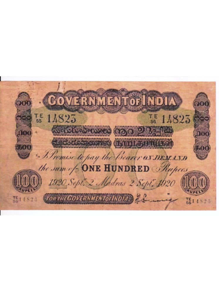     			Extreme Rare 100 Rupee British India 1920 Year Note