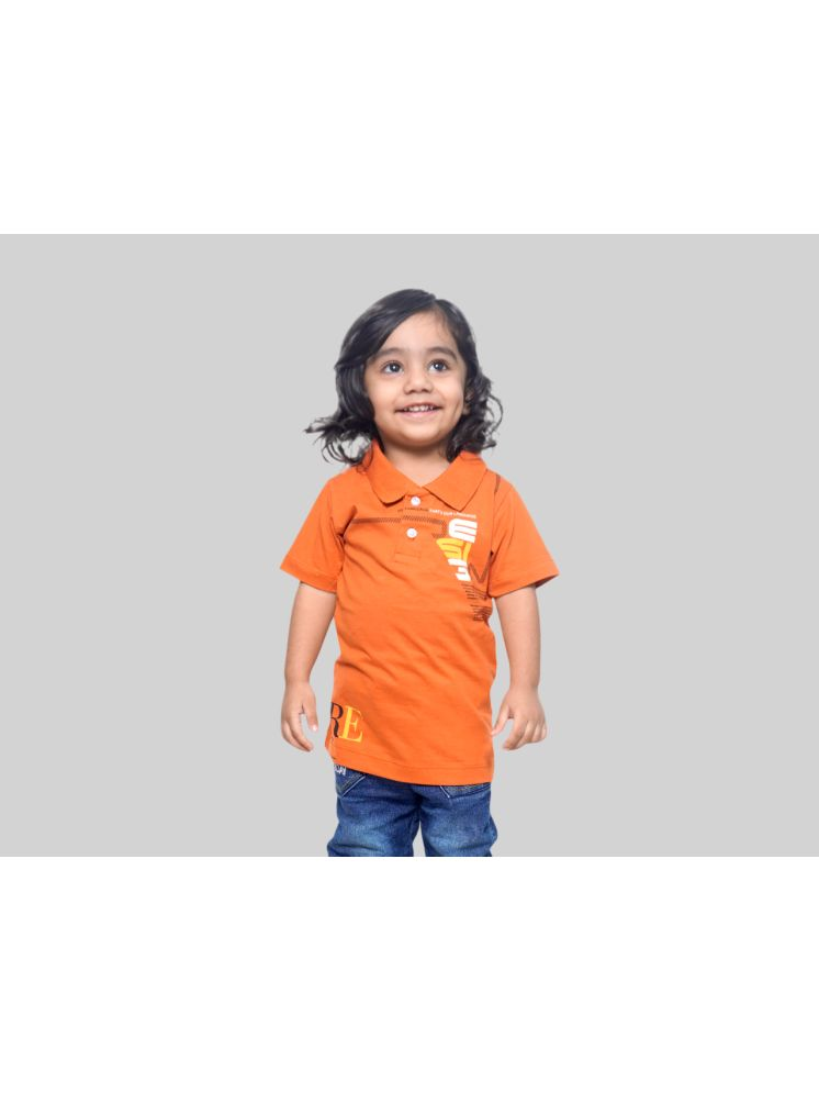     			Kidzee Kingdom Pack of 1 Baby Boys Cotton T-Shirt ( Orange )