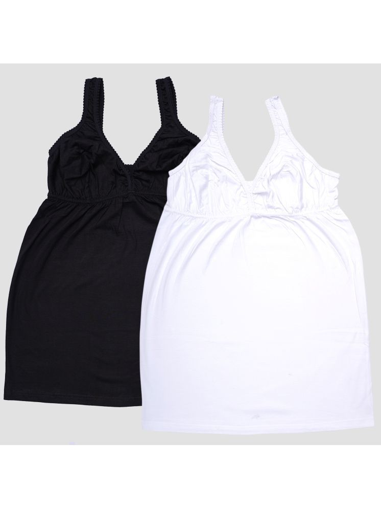     			MYLSA Pack of 2 Camisole Cotton Camisoles ( Black )