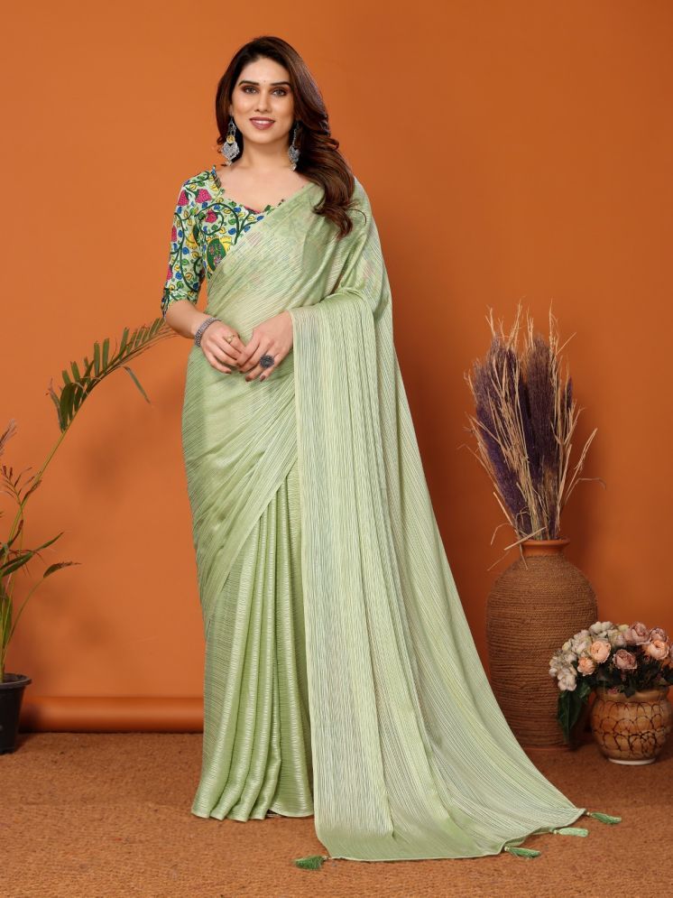     			PHORIA STYLE Pack of 1 Chiffon Printed Saree With Blouse Piece ( Green )