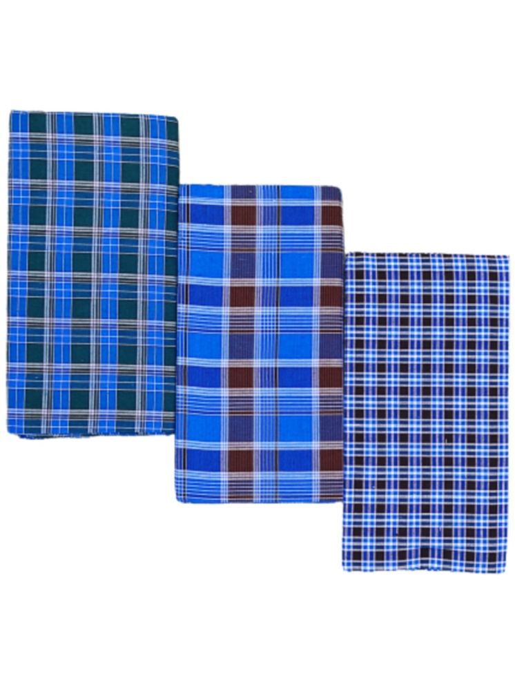     			VUNNAVA Polyester Men's Lungi Multi ( Pack of 3 )