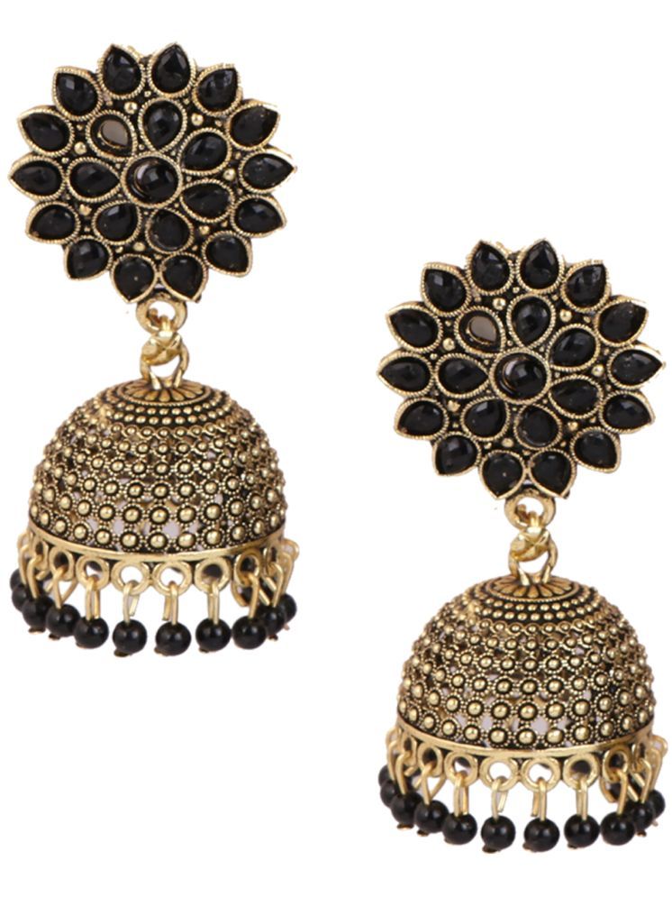     			Keviv Black Jhumki Earrings ( Pack of 1 )