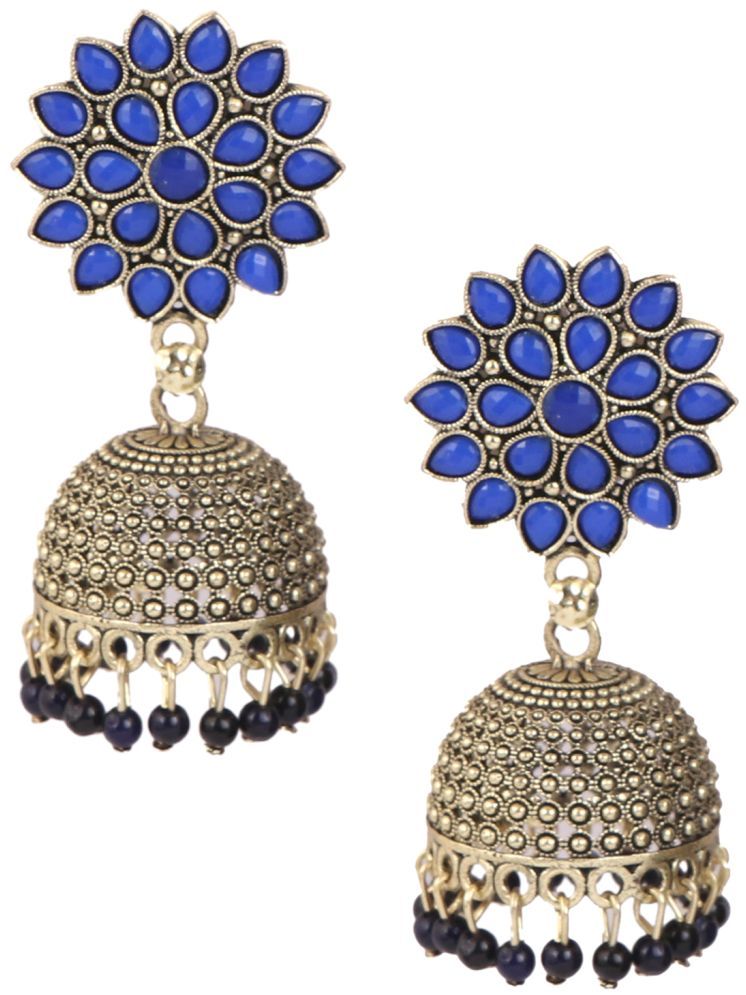     			Keviv Blue Jhumki Earrings ( Pack of 1 )