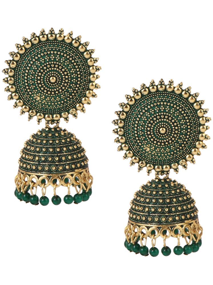     			Keviv Green Jhumki Earrings ( Pack of 1 )