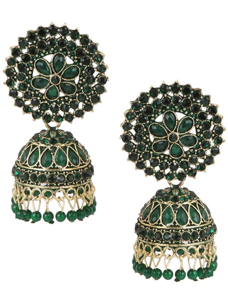     			Keviv Green Jhumki Earrings ( Pack of 1 )