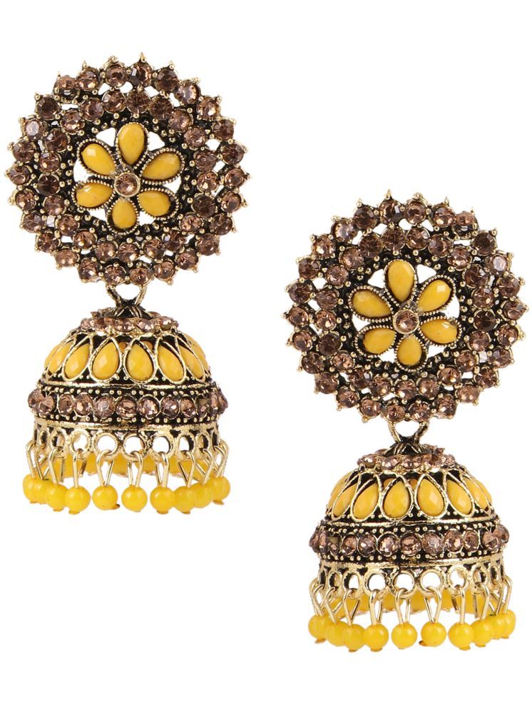     			Keviv Yellow Jhumki Earrings ( Pack of 1 )