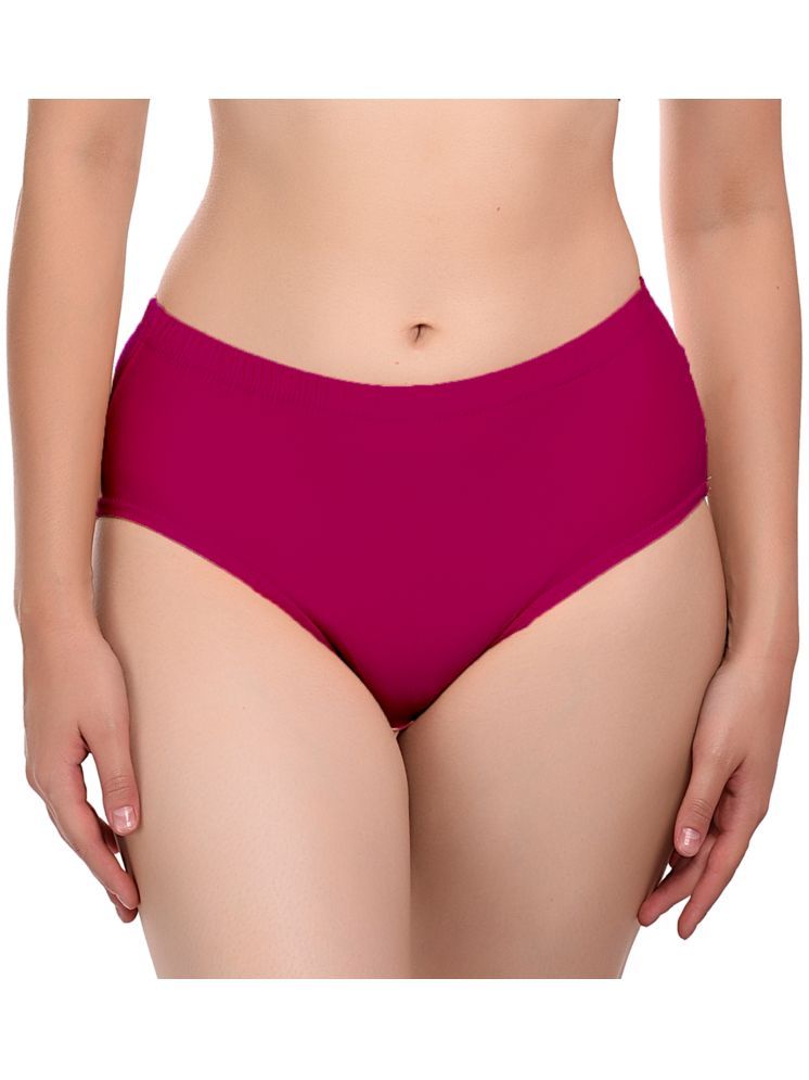     			Madam Pack of 1 Cotton Lycra Briefs For Women ( Magenta )