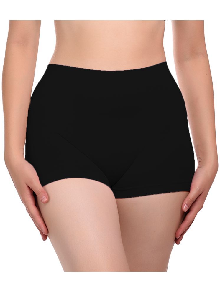     			Madam Pack of 1 Cotton Lycra Boy Shorts For Women ( Black )