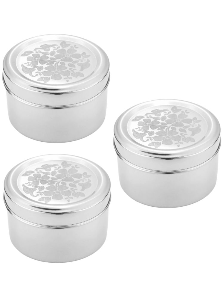     			Cutlux Containers Steel Silver Food Container ( Set of 3 )