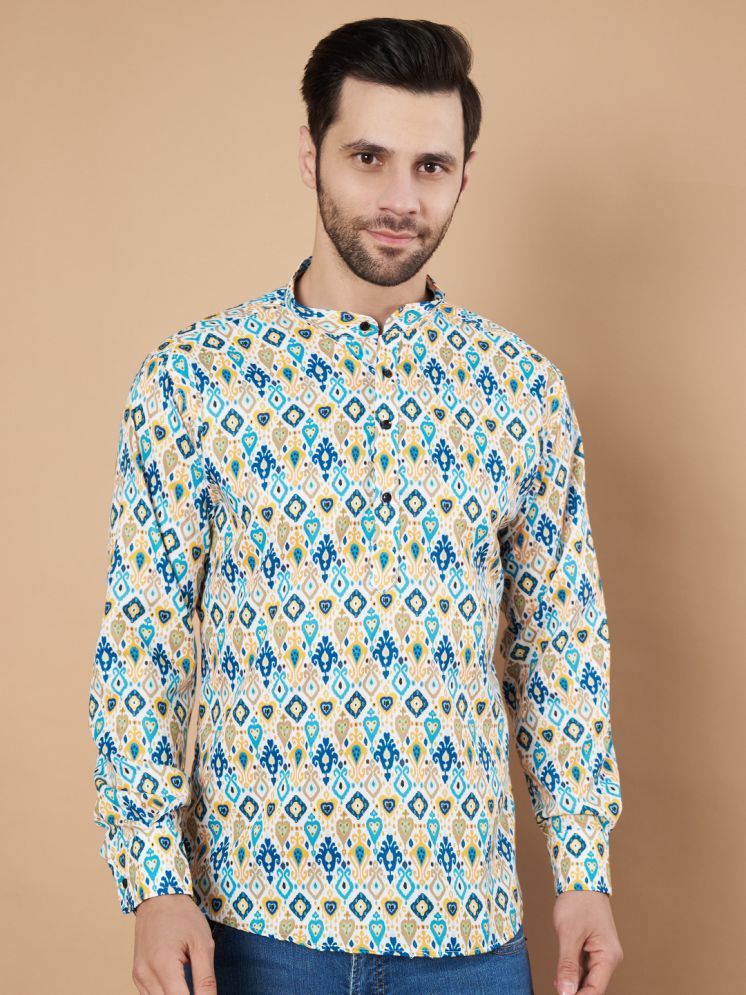     			Fashionfricks Yellow Cotton Blend Men's Shirt Style Kurta ( Pack of 1 )