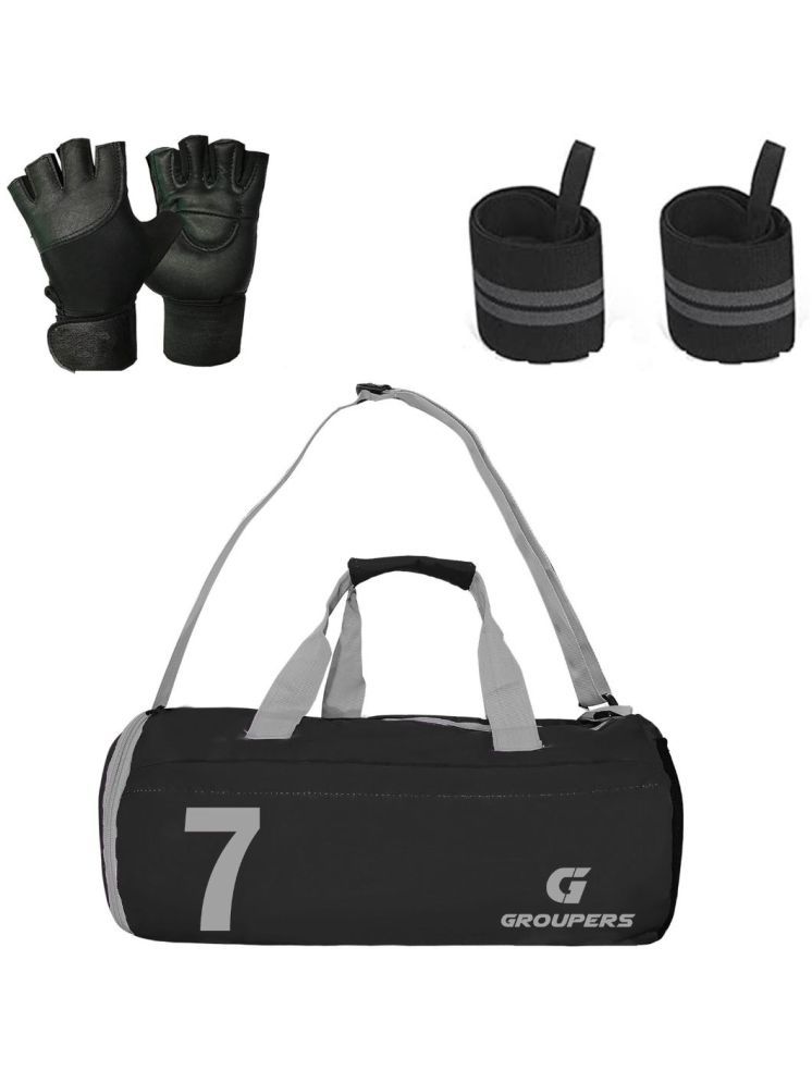     			GROUPERS Polyester BLACK 25 Ltrs Gym Bag