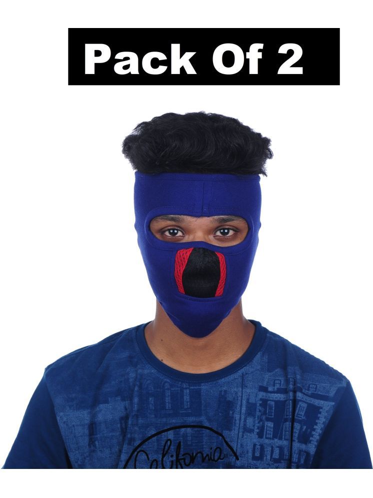     			H-STORE Blue Solid Cotton Face Cover