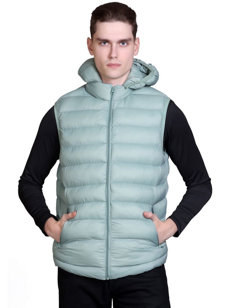     			KAZZ Nylon Men's Quilted & Bomber Jacket - Light Blue ( Pack of 1 )