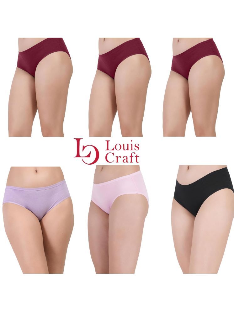     			Louis Craft Pack of 6 Cotton Lycra Bikini For Women ( Multicolor15 )