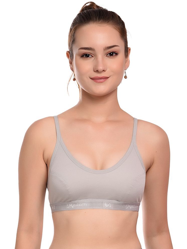     			Madam Pack of 1 Cotton Non Padded Teenage Bra For Women ( Grey Melange )