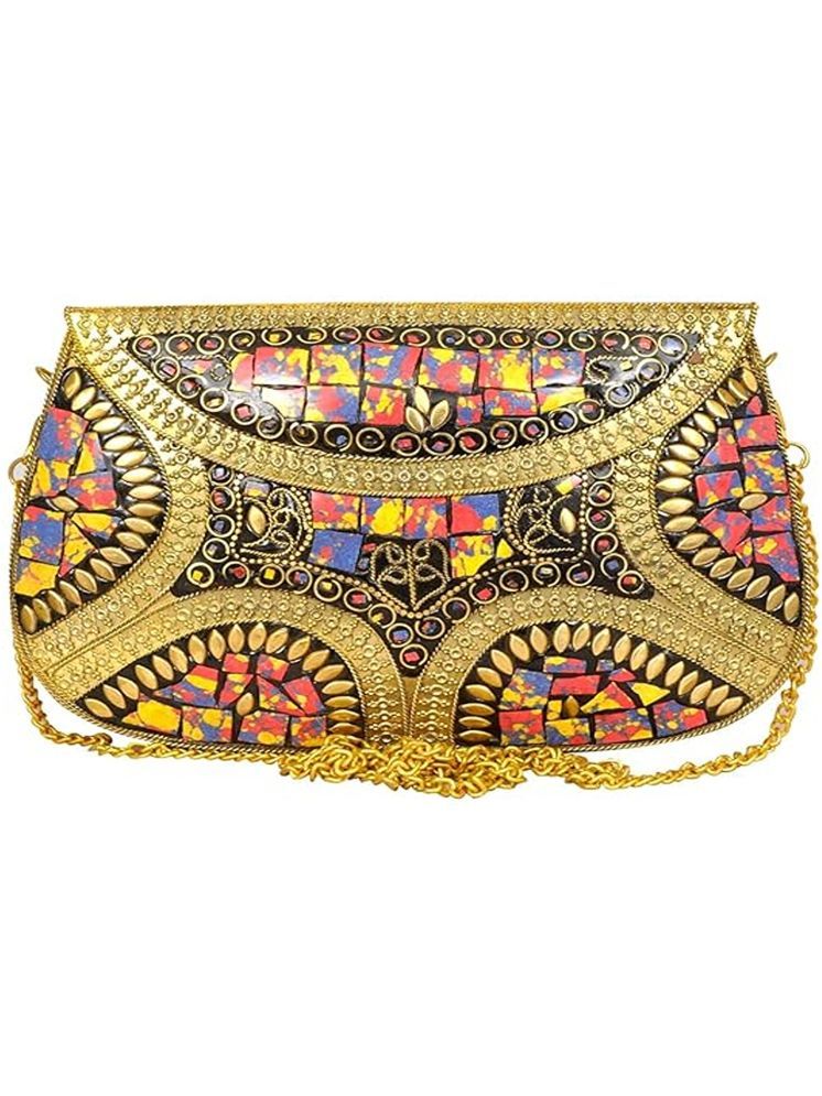     			Shakuntla Vintage Gold Metal Crossbody