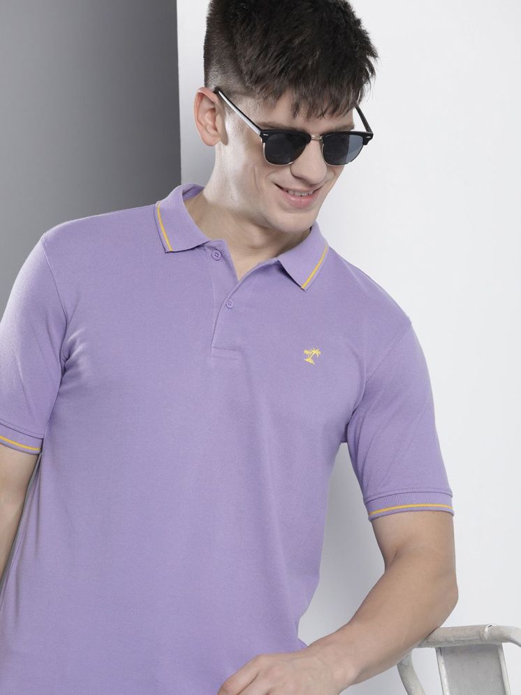     			The Indian Garage Co. Pack of 1 Cotton Blend Regular Fit Solid Half Sleeves Men's Polo T Shirt ( Mauve )