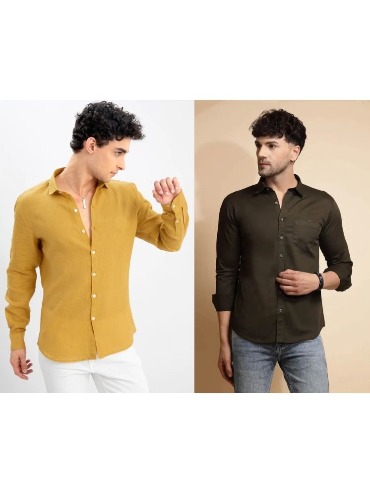     			balino Poly Cotton Regular Fit Solids Full Sleeves Men's Casual Shirt - Multi ( Pack of 2 )