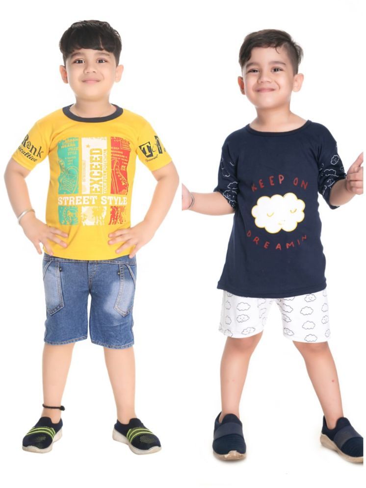     			s muktar garments Pack of 2 Baby Boys Cotton Blend T-Shirts & Shorts Set ( Multicolor )