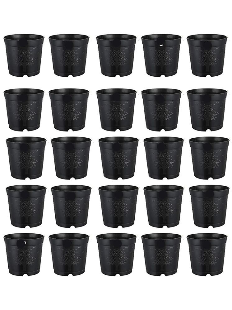     			10Club Black Plastic Flower Pot ( Pack of 20 )