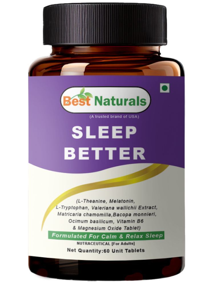     			Best Naturals Sleep Better With L-Theanine Melatonin L-Tryptophan & Chamomile 60 Tablet No.s