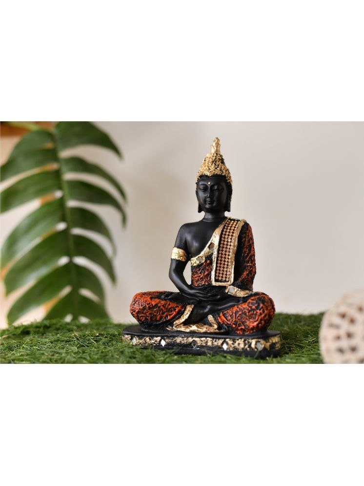     			Fashion Bizz Blue Golden Handcrafted Meditating Samadhi Buddha Decorative Showpiece - 22 cm