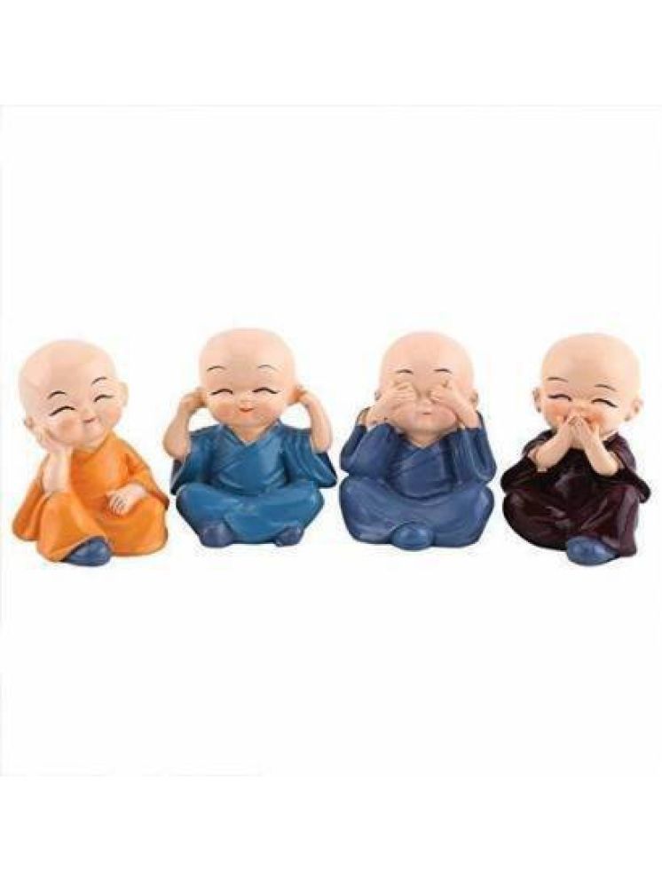     			Fashion Bizz Baby Monk Hat Buddha Figurines Decorative Showpiece - 6 cm, Set of 4