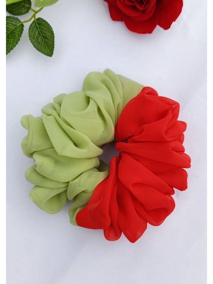     			Fashion world shop Green,Red Women's Scrunchie ( Pack of 1 )