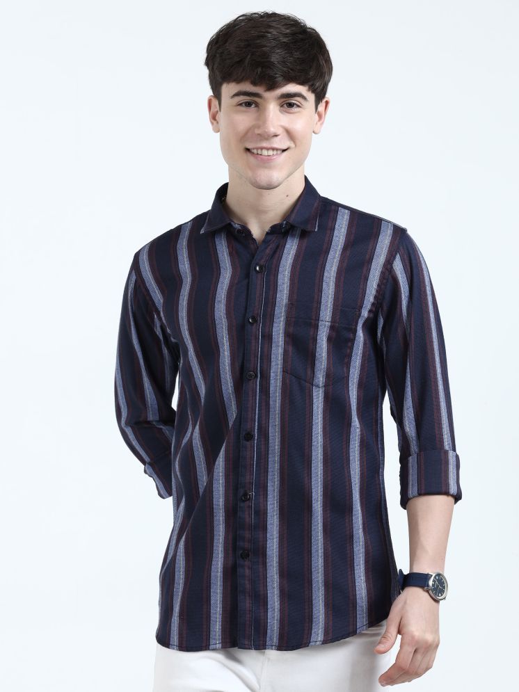     			HETIERS Cotton Blend Regular Fit Striped Full Sleeves Men's Casual Shirt - Multicolor ( Pack of 1 )